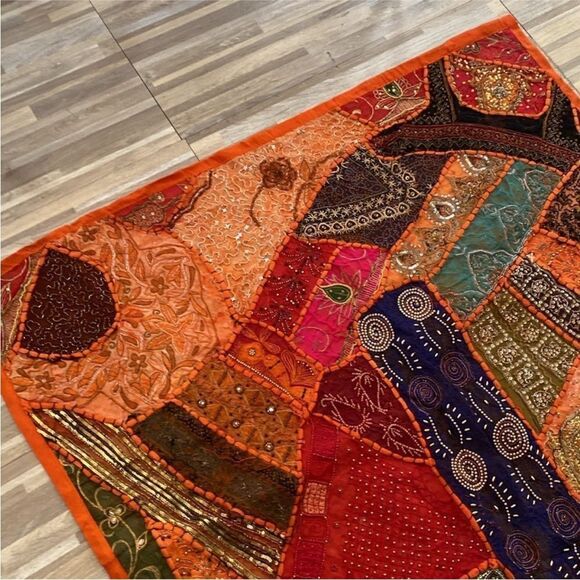 Colorful Patchwork Tapestry Wall Hanging, handmade in India - Picture 2 of 16